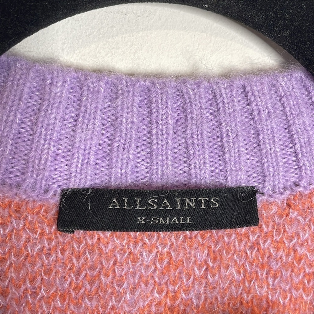 AllSaints | Women’s Tiga Abstract V-Neck Sweater Wool Blend Size XS - Picture 5 of 7